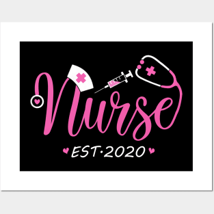 Nurse Est 2020 Nursing School Graduation Gift Posters and Art